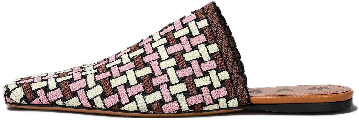 (W) Marni Kain Jacquard Rajut Coklat 'Mule Toe Persegi Nyaman' SBMS008301P5799ZO603 Buy (W) Marni Kain Jacquard Rajut Coklat 'Mule Toe Persegi Nyaman' SBMS008301P5799ZO603