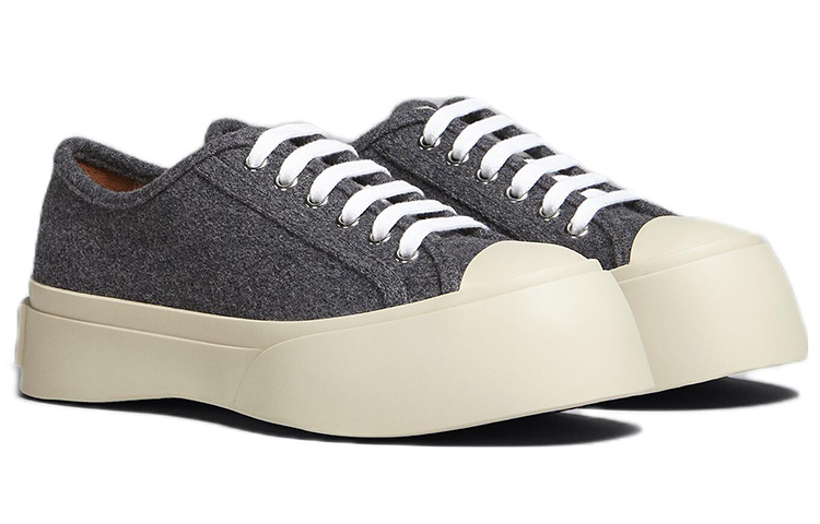 Order (W) Marni Sepatu Kain Felt Abu-Abu Fashion SNZW003020P136300N95
