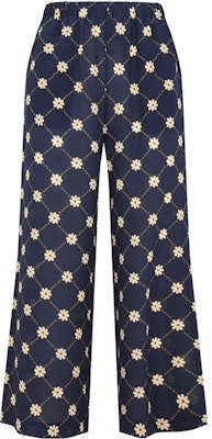 (Women) MARNI Floral Print Silk High-Waisted Wide-Leg Pants Navy Casual Trousers PAMA0304A1UTSF83MAB99 Buy (Women) MARNI Floral Print Silk High-Waisted Wide-Leg Pants Navy Casual Trousers PAMA0304A1UTSF83MAB99
