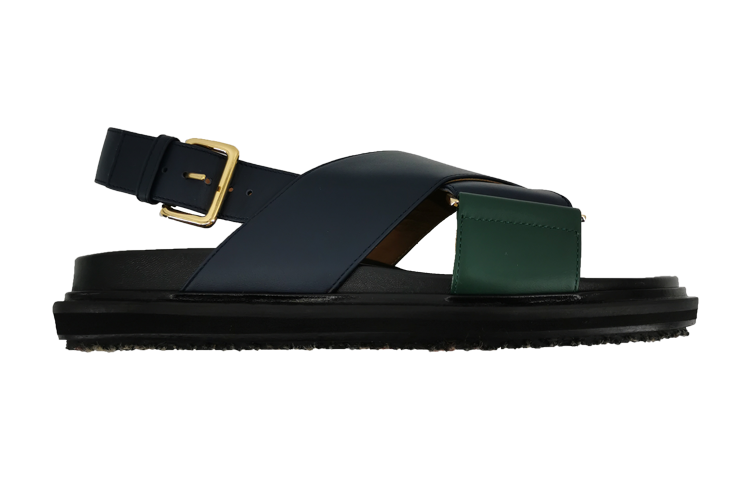 (W) Marni Fussbet Sandals 'Blue Cross-Strap'
