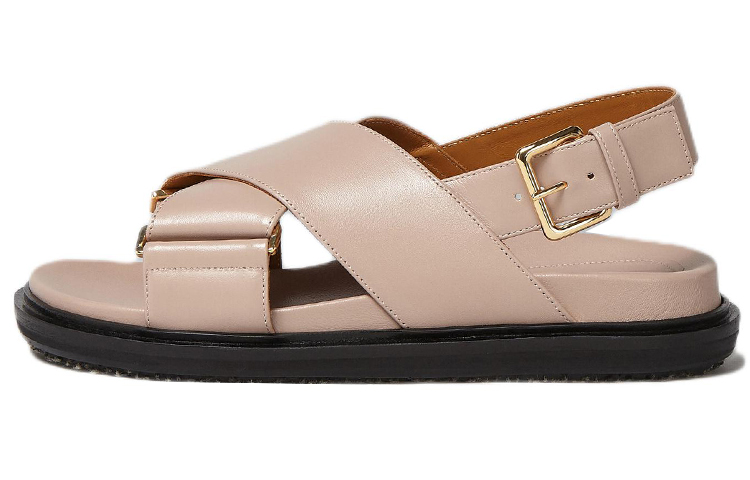 (Women) Marni Fussbett 'Beige Cross-Strap' FBMS005201P36140T714