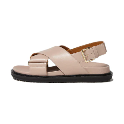 (W) Marni Fussbett 'Beige Cross-Strap'