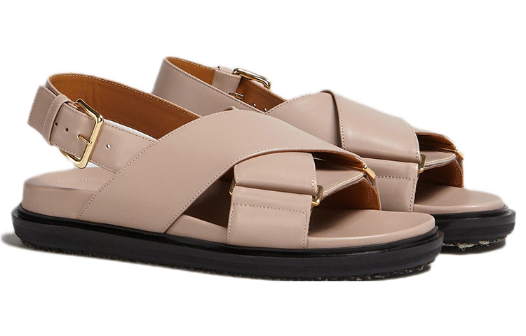 (W) Marni Fussbett 'Beige Cross-Strap' 圖 2