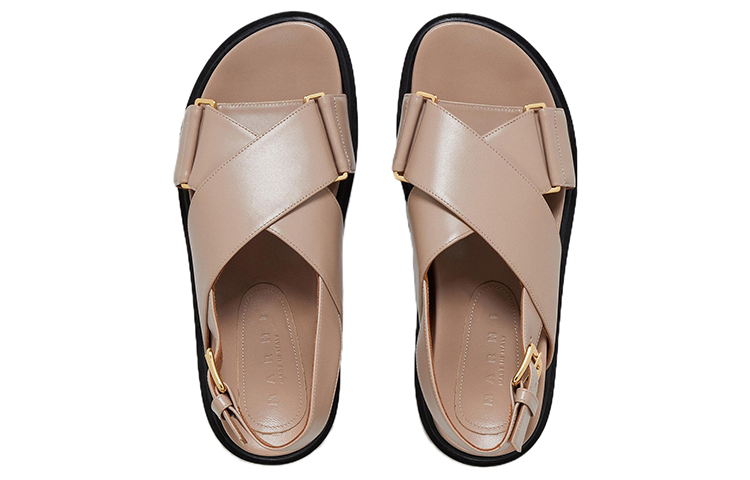 (W) Marni Fussbett 'Beige Cross-Strap' 圖 4