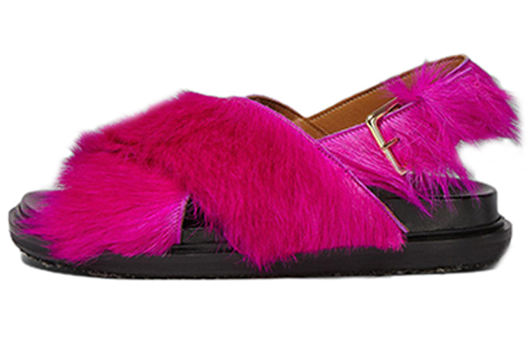 (W) Marni Fussbett 'Cross-Strap Buckle Purple'