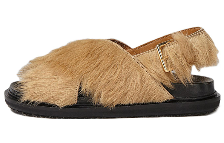(Women) Marni Fussbett 'Cross Beige Fur' FBMS014701P412200W20