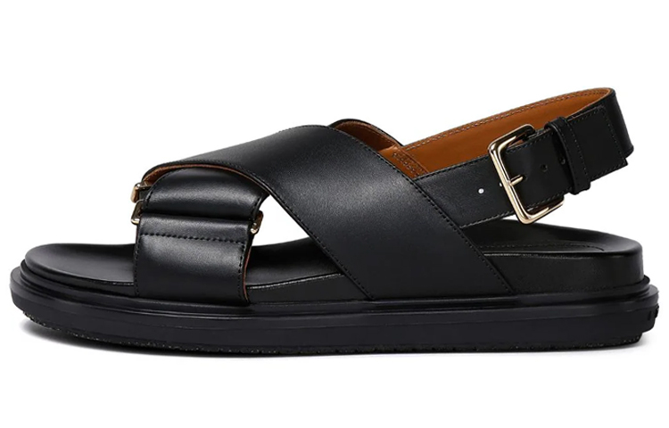 (Women) Marni Fussbett 'Cross Strap Black' FBMS015701P361400N99