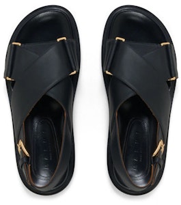 MARNI Fussbett 小牛皮 交叉帶 時尚涼鞋 女款 黑色 Shop MARNI Fussbett 小牛皮 交叉帶 時尚涼鞋 女款 黑色