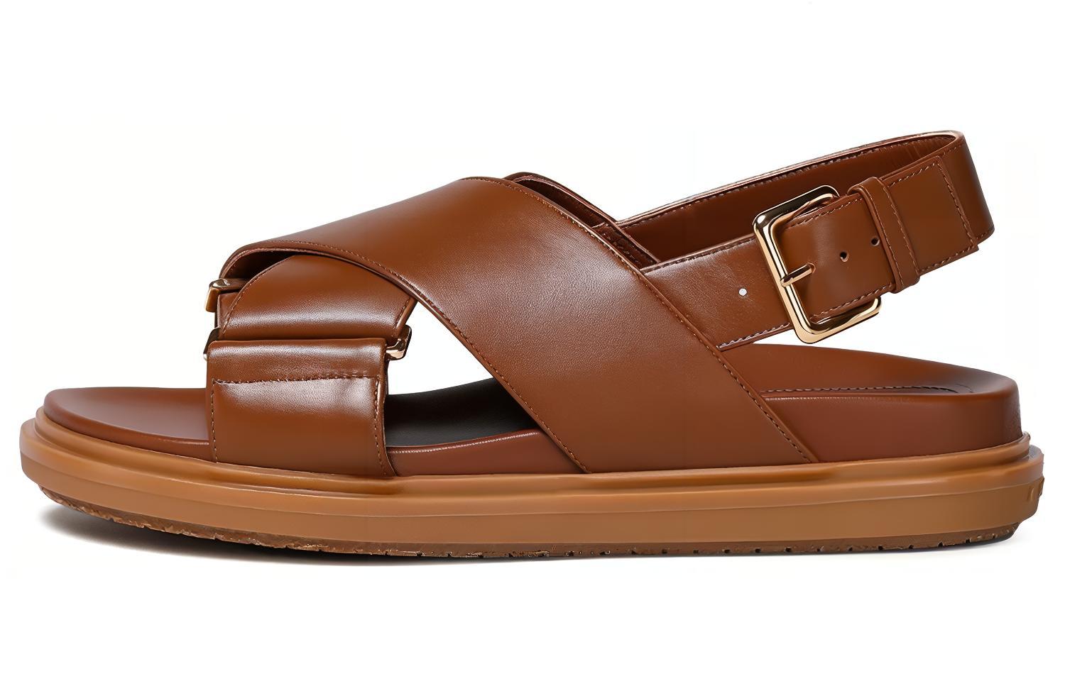 (Women) Marni Fussbett 'Cross Strap Brown' FBMS015701P361400M30