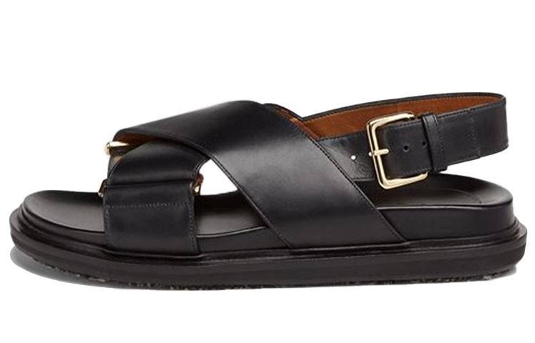 (Women) Marni Fussbett Criscross Sandals 'Black' FBMS005201-P3614-00N99
