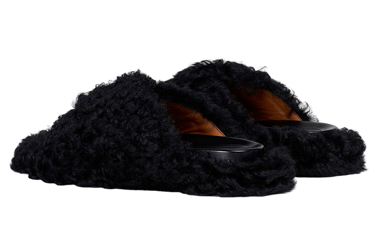 Lookbook (W) マルニ ファーベットサボ (ブラック) FBMS014201-LM071-00N99