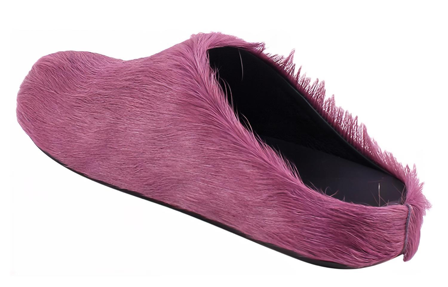 Shop MARNI 長毛小牛皮平底鞋 女款 紫色