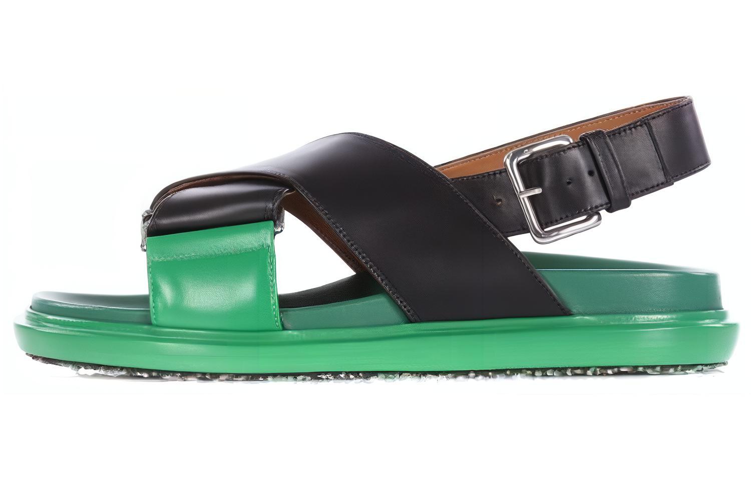 (W) Marni Fussbett Sandal 'Black Green'