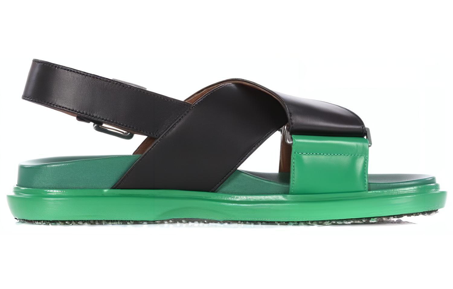 (W) Marni Fussbett Sandal 'Black Green' 圖 2