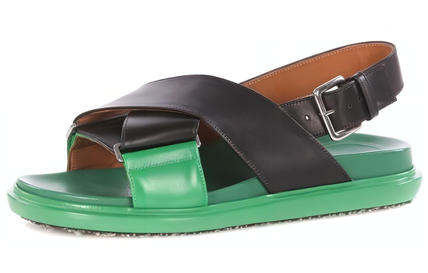 (W) Marni Fussbett Sandal 'Black Green' 圖 3