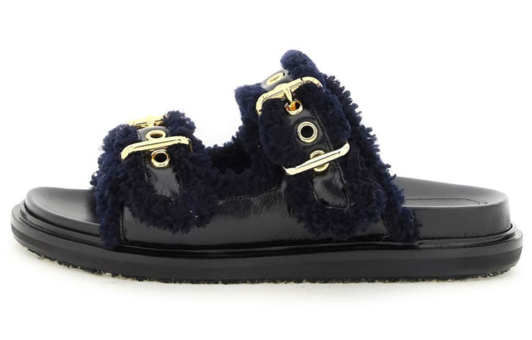 (Women) Marni Fussbett Sandals 'Black Blue' FBMS014501P5045ZL866