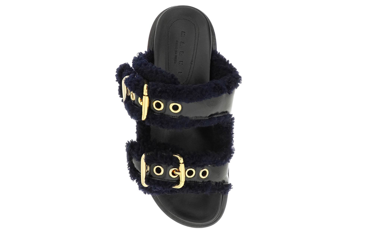 Shop (Women) Marni Fussbett Sandals 'Black Blue' FBMS014501P5045ZL866