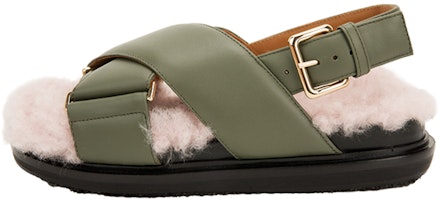 (Women) Marni Fussbett Sandals 'Green Shearling' FBMS008701P3387ZO025 (Women) Marni Fussbett Sandals 'Green Shearling' FBMS008701P3387ZO025