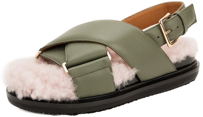 (Women) Marni Fussbett Sandals 'Green Shearling' FBMS008701P3387ZO025 Order (Women) Marni Fussbett Sandals 'Green Shearling' FBMS008701P3387ZO025