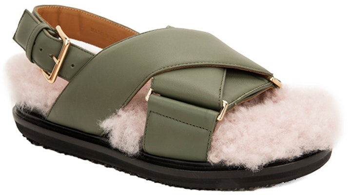 (Women) Marni Fussbett Sandals 'Green Shearling' FBMS008701P3387ZO025 Lookbook (Women) Marni Fussbett Sandals 'Green Shearling' FBMS008701P3387ZO025