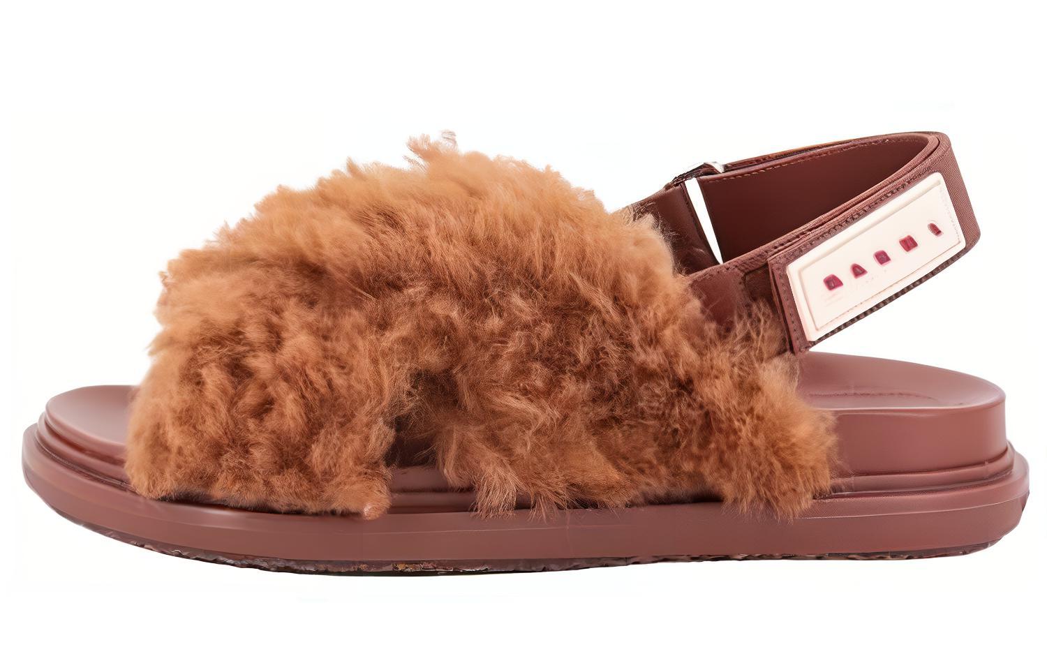 (Women) Marni Fussbett Shearling Sandal 'Caramel' FBMS015401-LM071-00M24