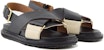 (W) Sandal Sukan Slingback Marni Fussbett 'Hitam dan Putih' FBMS005201P3614ZM102