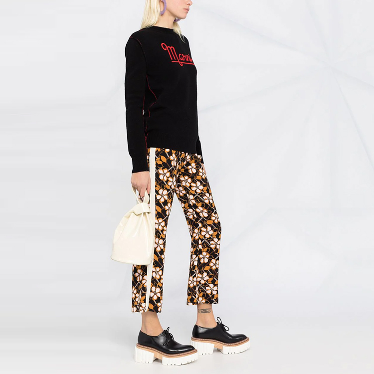 Details for (W) MARNI FW21 ブラック 刺繍ロゴ クルーネックセーター GCMD0283Q0-UFH525-00N99