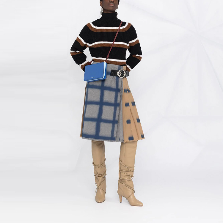 Lookbook (W) MARNI FW21 黑色條紋高領羊毛毛衣套頭衫 DVMD0107Q0-UFH922-RGN99