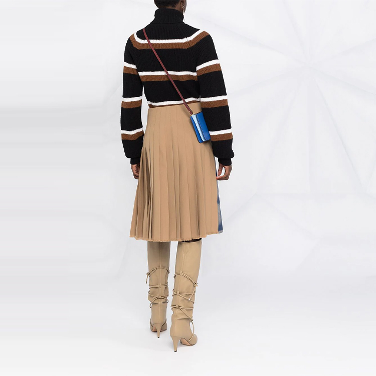 Shop (W) MARNI FW21 黑色條紋高領羊毛毛衣套頭衫 DVMD0107Q0-UFH922-RGN99