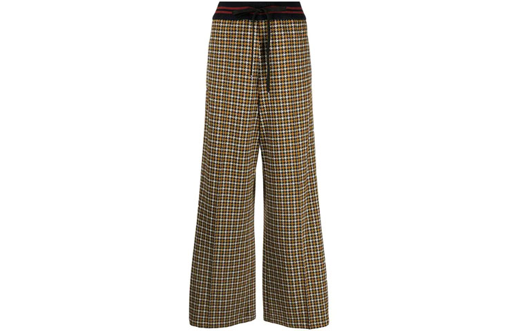 Order (W) 마르니 FW21 하운드투스 와이드 레그 팬츠 여성용 카키 PAJE0278L1U-TV840-CHN99