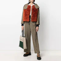 Lookbook (W) MARNI FW21 Seluar Kaki Lebar Houndstooth Wanita Khaki PAJE0278L1U-TV840-CHN99