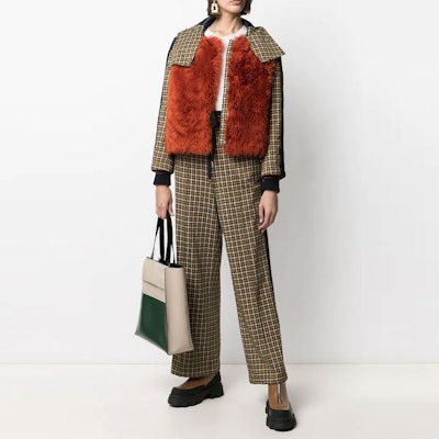 (Women) MARNI FW21 Houndstooth Wide-Leg Pants Women’s Khaki PAJE0278L1U-TV840-CHN99 Lookbook (Women) MARNI FW21 Houndstooth Wide-Leg Pants Women’s Khaki PAJE0278L1U-TV840-CHN99