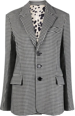 (Women) MARNI FW22 Black Single-Breasted Checkered Blazer. GIMA0186B1-UTW954-CHN99 Order (Women) MARNI FW22 Black Single-Breasted Checkered Blazer. GIMA0186B1-UTW954-CHN99