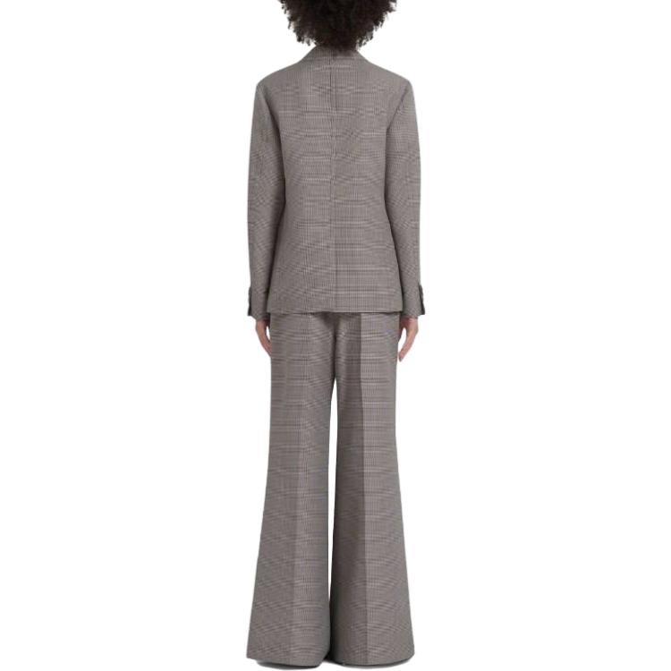 Shop (W) 마르니 FW22 그레이 체크 루즈 스트레이트 캐주얼 팬츠. PAMA0428U0-UTWA03-PDR82