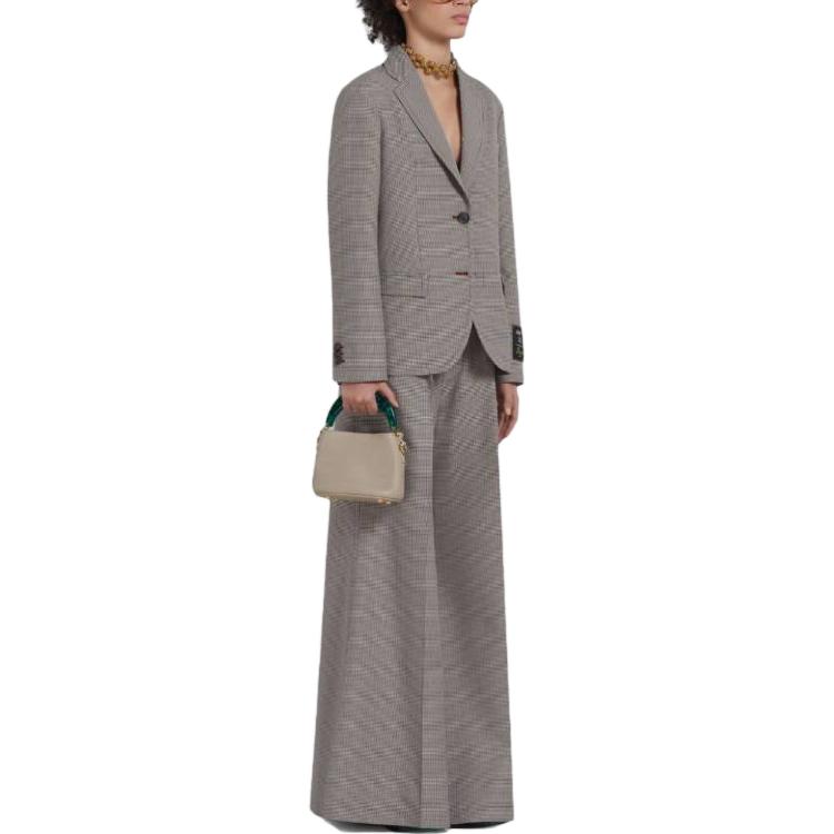 Purchase (W) 마르니 FW22 그레이 체크 루즈 스트레이트 캐주얼 팬츠. PAMA0428U0-UTWA03-PDR82