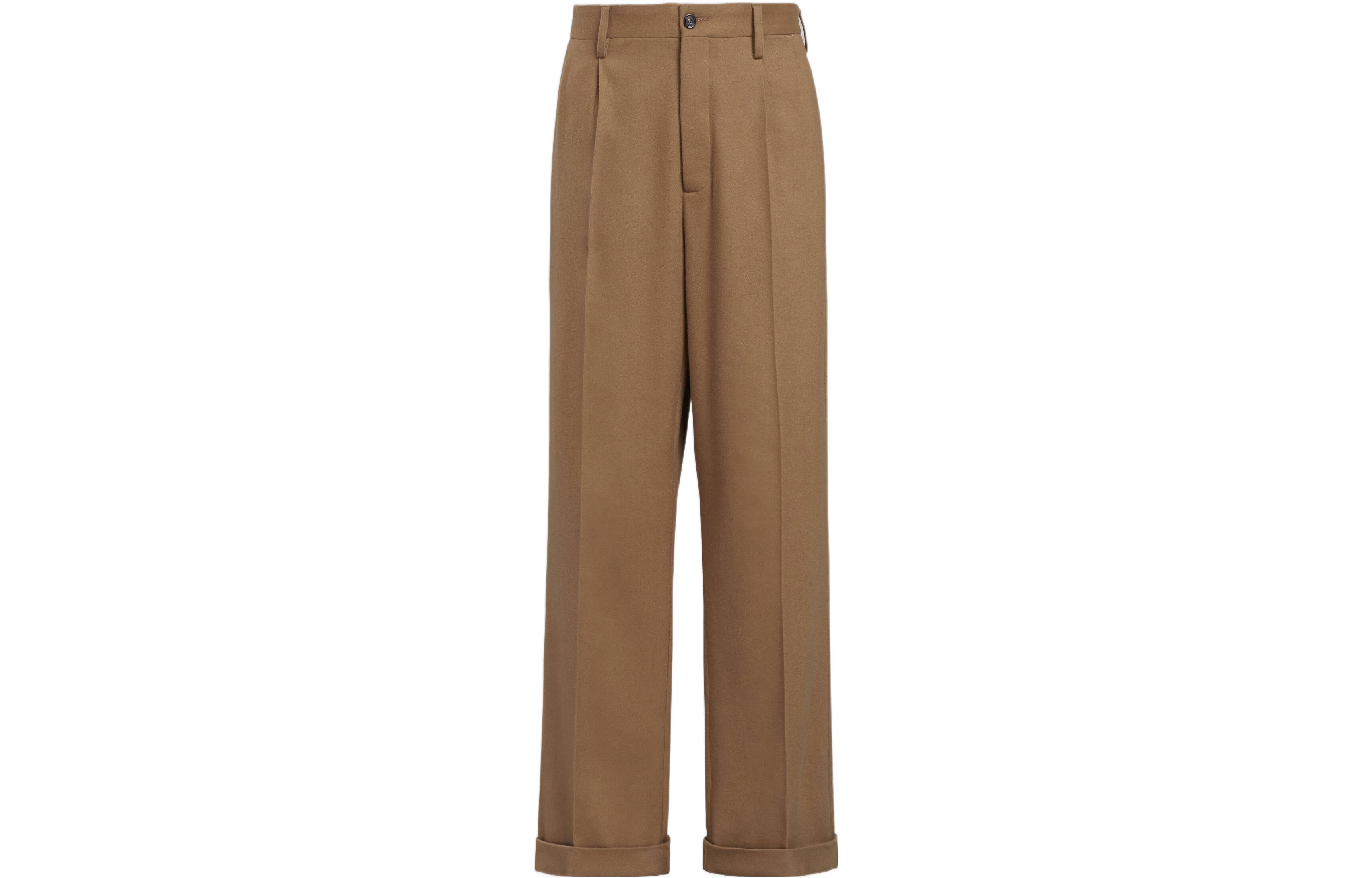 (Women) Marni FW22  High-Waist Twill Casual Pants Brown PAMA0368U0UTW97000M20