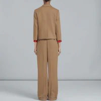 Shop (W) Marni FW22 Seluar Kasual Twill Pinggang Tinggi Coklat PAMA0368U0UTW97000M20