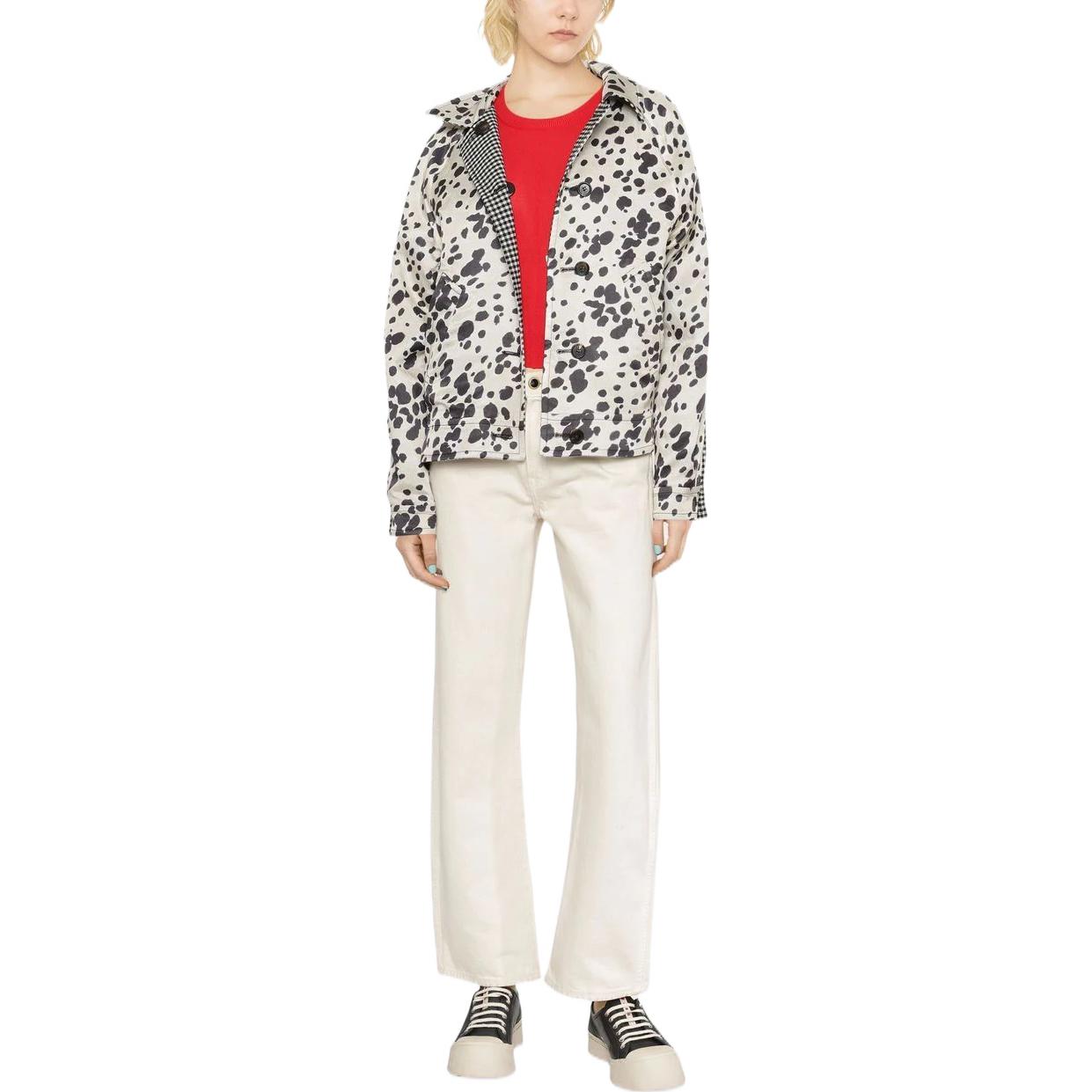 Lookbook (W) MARNI FW22 Jaket Hitam Reversible Houndstooth Single-Breasted JKMA0228BUUTW95499