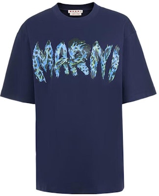 (Women) MARNI FW22 Navy Blue Logo Print Casual Short Sleeve T-Shirt. THJET49EPS-USCT95-FMB80 Buy (Women) MARNI FW22 Navy Blue Logo Print Casual Short Sleeve T-Shirt. THJET49EPS-USCT95-FMB80
