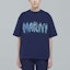 Details for (Women) MARNI FW22 Navy Blue Logo Print Casual Short Sleeve T-Shirt. THJET49EPS-USCT95-FMB80