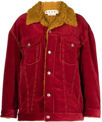 (Women) MARNI FW22 Red Colorblock Shearling Leather Jacket JKMA0243-QWTCZ-3900R Buy (Women) MARNI FW22 Red Colorblock Shearling Leather Jacket JKMA0243-QWTCZ-3900R