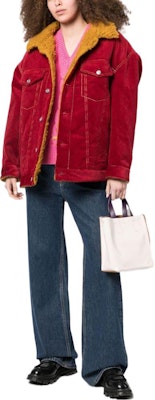 (Women) MARNI FW22 Red Colorblock Shearling Leather Jacket JKMA0243-QWTCZ-3900R Lookbook (Women) MARNI FW22 Red Colorblock Shearling Leather Jacket JKMA0243-QWTCZ-3900R