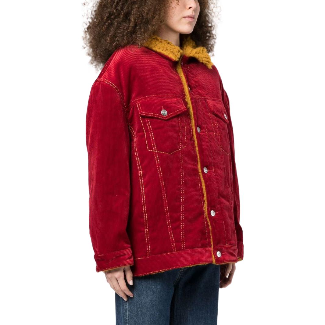 Purchase (W) マルニ FW22 レッド カラーブロック シアリング レザージャケット JKMA0243-QWTCZ-3900R