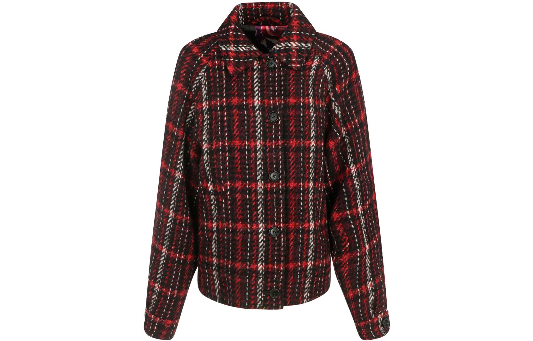 (Women) Marni FW22  Red Plaid Single-Breasted Long-Sleeve Jacket JKMA0228-BUUTW958-CHR82