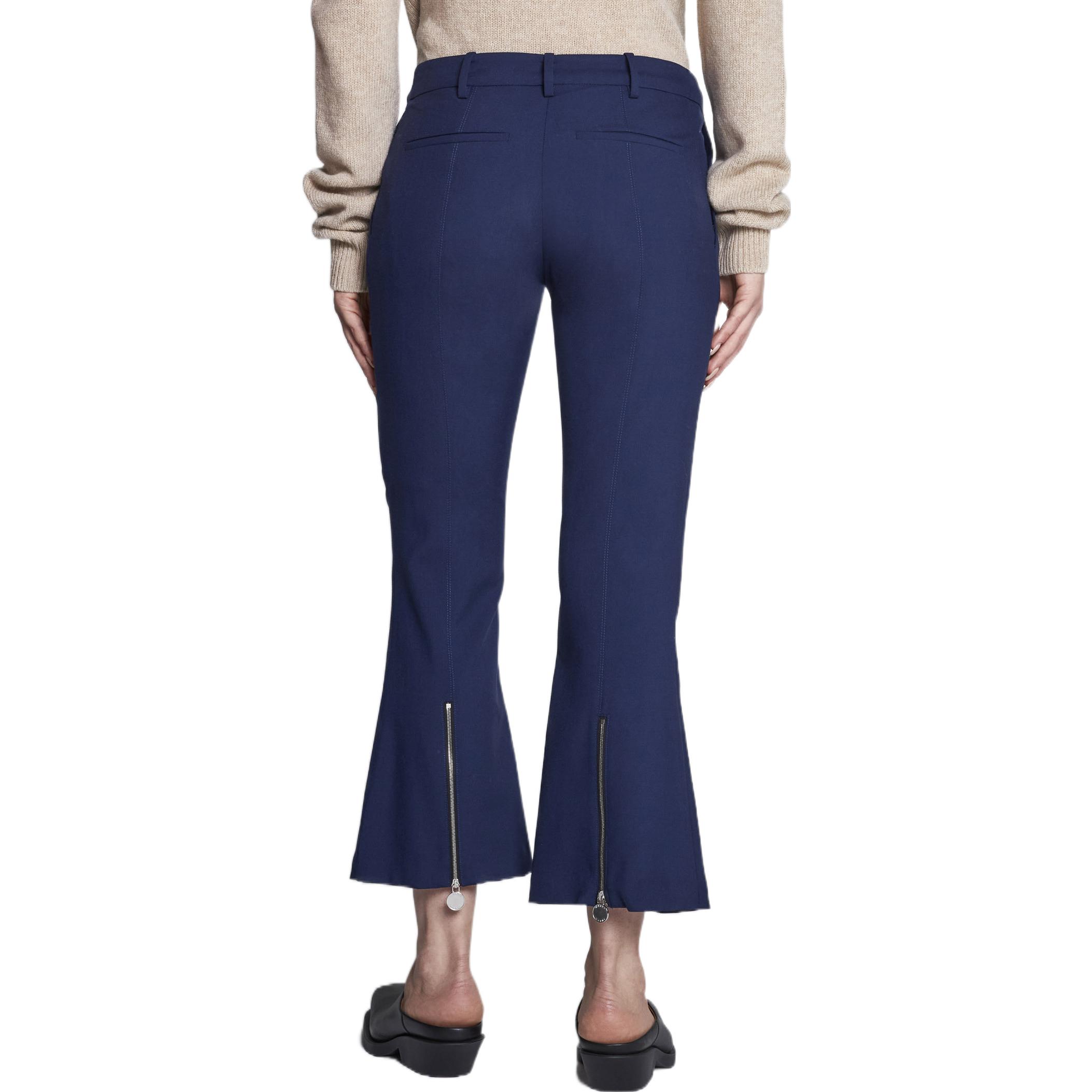 Shop (W) MARNI FW22 スリムフィット フレア クロップド カジュアルパンツ ブルー PAMA0341U0TW83900B80