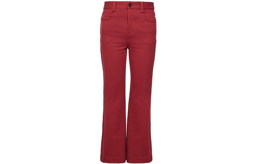 (Women) MARNI FW22  Solid Color Straight-Leg Casual Pants Red PAMA0282A0-UTC063-00R84