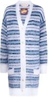 (Women) MARNI FW22 Striped Color-Block Knit Cardigan in Blue. CDMD0267Q0UFU121RGW01 (Women) MARNI FW22 Striped Color-Block Knit Cardigan in Blue. CDMD0267Q0UFU121RGW01