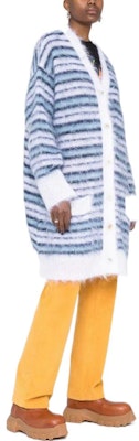 (Women) MARNI FW22 Striped Color-Block Knit Cardigan in Blue. CDMD0267Q0UFU121RGW01 Purchase (Women) MARNI FW22 Striped Color-Block Knit Cardigan in Blue. CDMD0267Q0UFU121RGW01