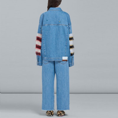 (Women) MARNI FW22 Striped Patchwork Straight-Leg Jeans Denim Blue PAJD0326LSUSCU2100B50 Shop (Women) MARNI FW22 Striped Patchwork Straight-Leg Jeans Denim Blue PAJD0326LSUSCU2100B50