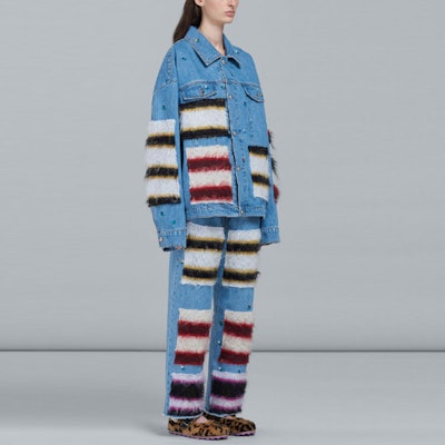 (Women) MARNI FW22 Striped Patchwork Straight-Leg Jeans Denim Blue PAJD0326LSUSCU2100B50 Purchase (Women) MARNI FW22 Striped Patchwork Straight-Leg Jeans Denim Blue PAJD0326LSUSCU2100B50